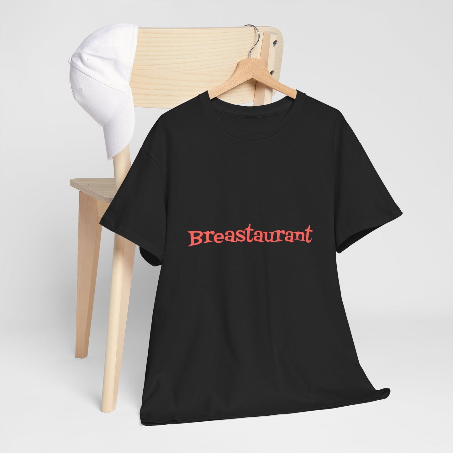 Breastaurant Unisex Heavy Cotton Tee - Fun Graphic Shirt, Perfect for Casual Outings, Gifts, Birthdays, Restaurant Lovers, Foodies
