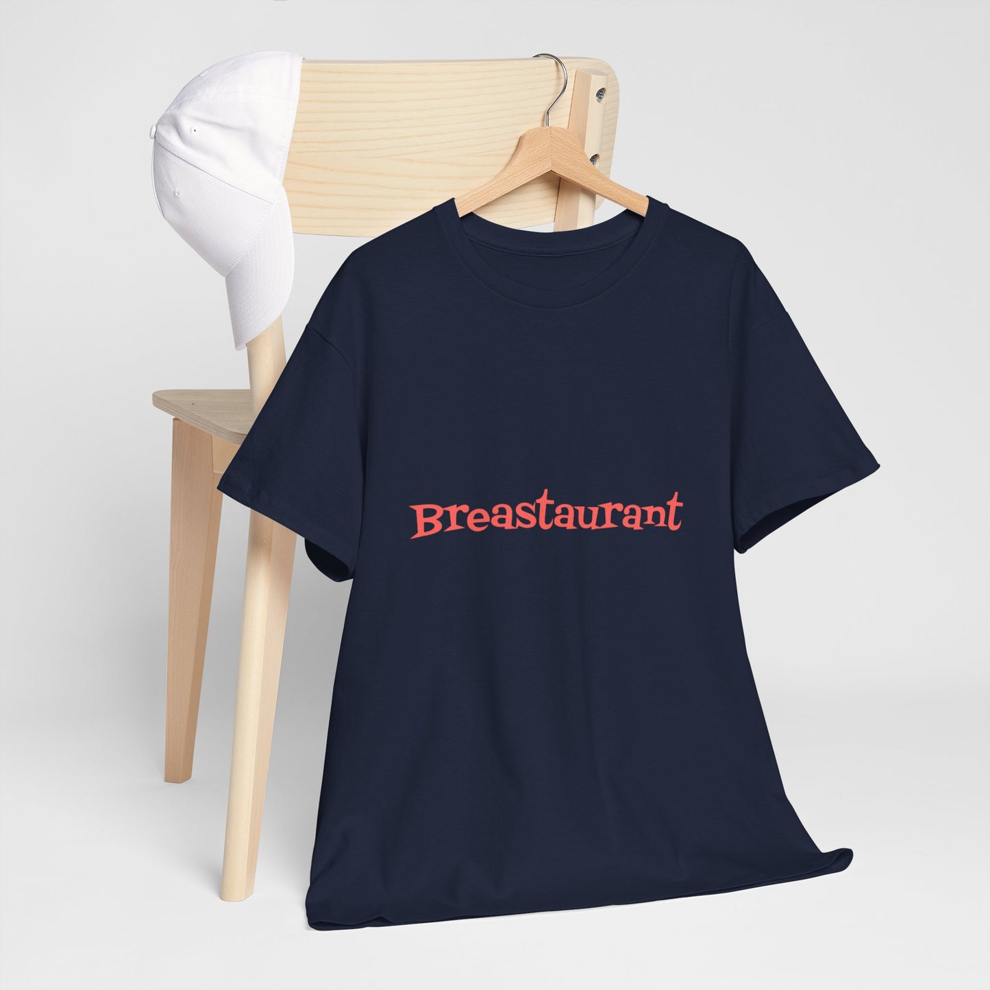 Breastaurant Unisex Heavy Cotton Tee - Fun Graphic Shirt, Perfect for Casual Outings, Gifts, Birthdays, Restaurant Lovers, Foodies