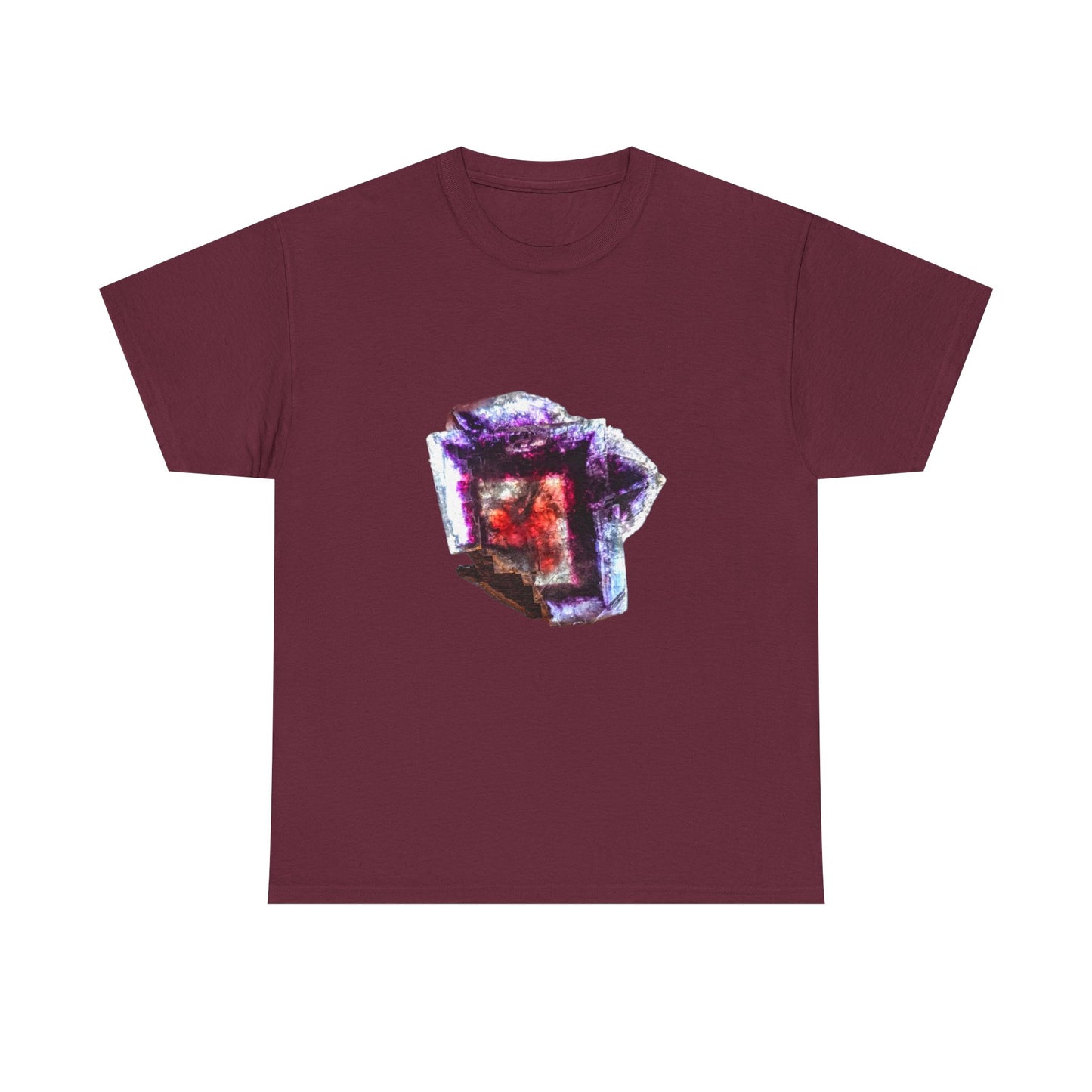 Artistic Unisex Cotton Tee, Trendy Graphic Tee, Casual Wear, Everyday Comfort Tee, Yindu Fluorite