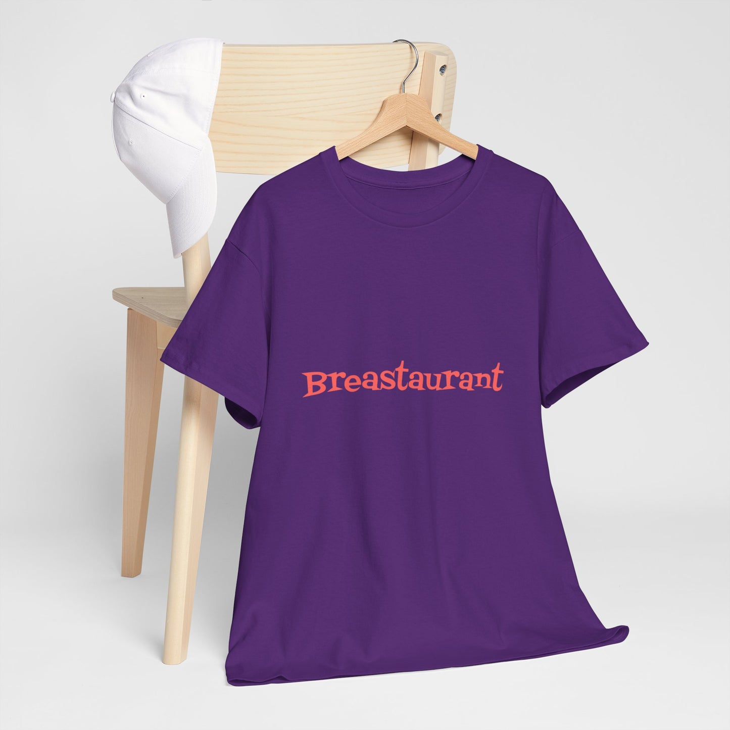 Breastaurant Unisex Heavy Cotton Tee - Fun Graphic Shirt, Perfect for Casual Outings, Gifts, Birthdays, Restaurant Lovers, Foodies