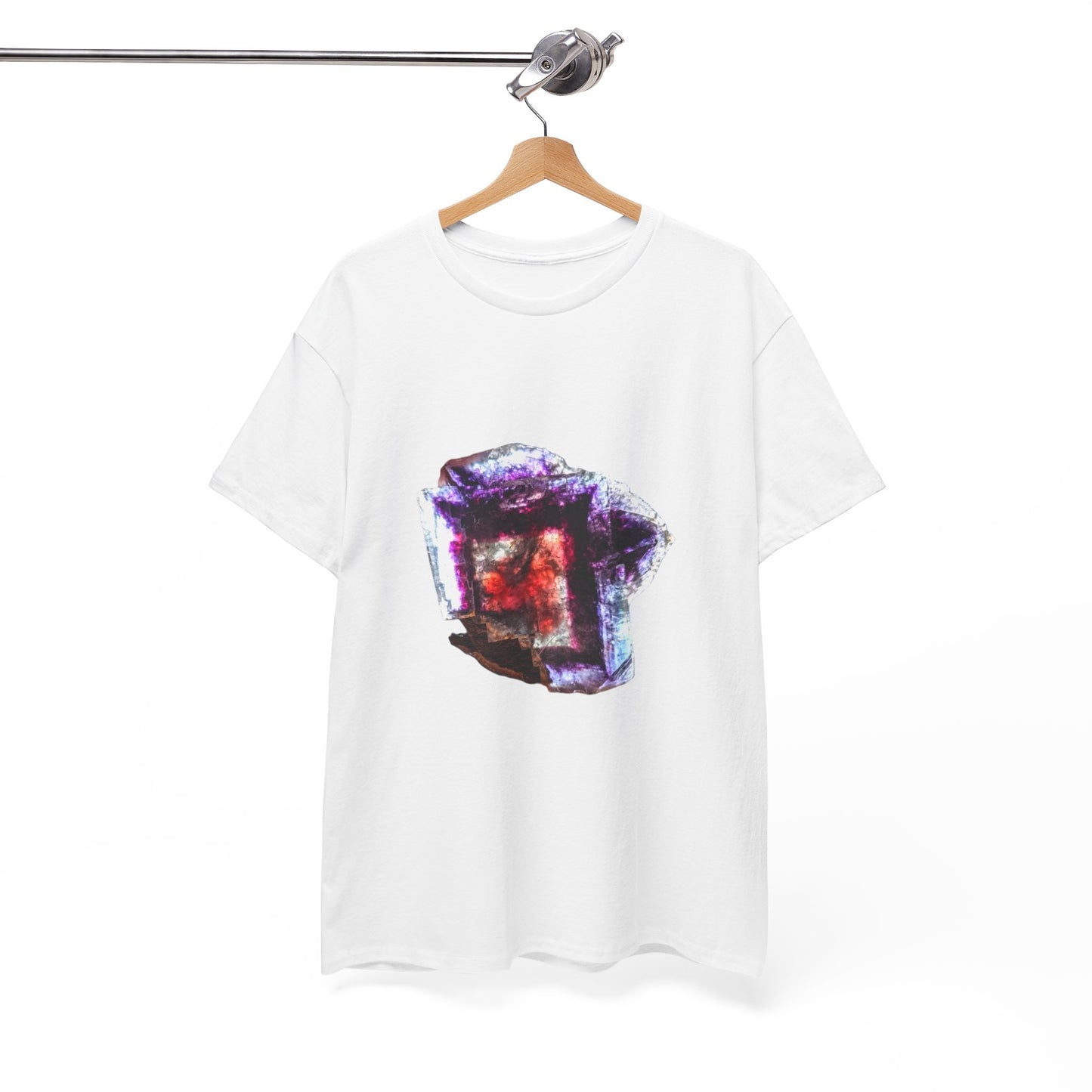 Artistic Unisex Cotton Tee, Trendy Graphic Tee, Casual Wear, Everyday Comfort Tee, Yindu Fluorite