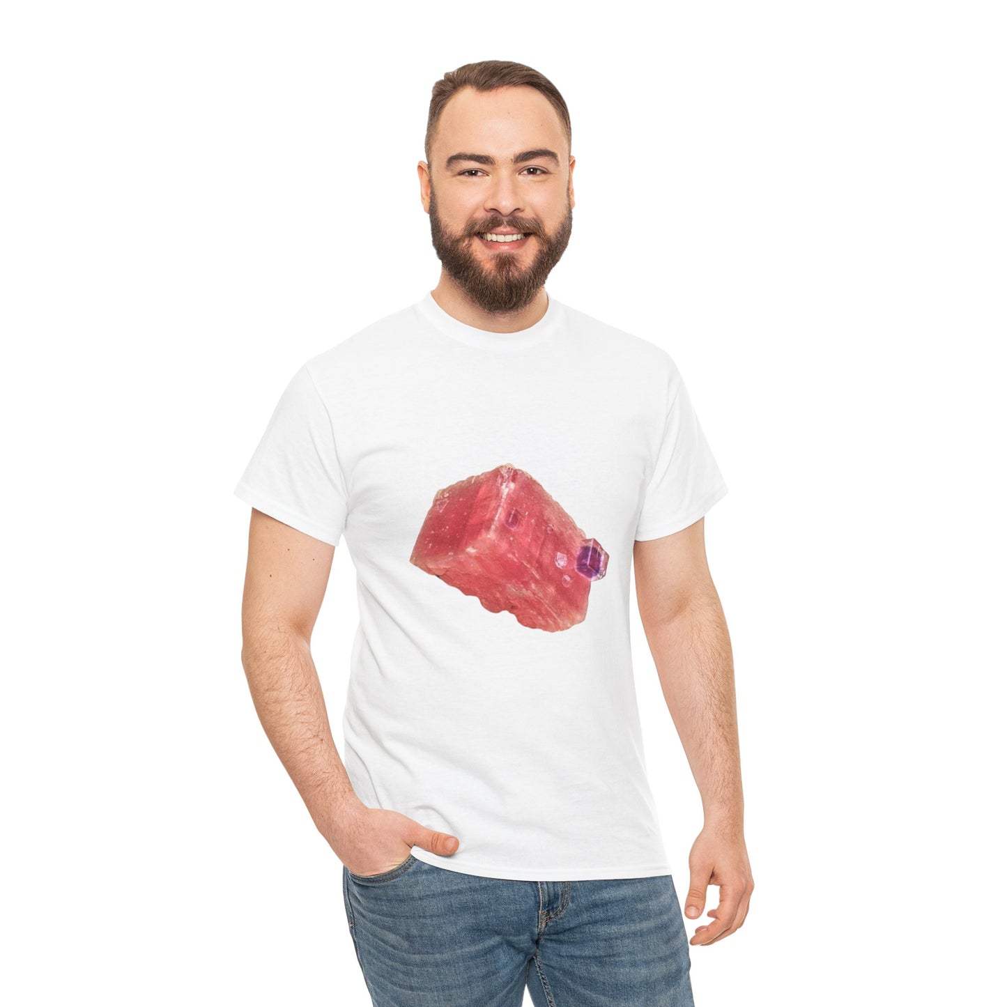 Artistic Unisex Cotton Tee, Trendy Graphic Tee, Casual Wear, Everyday Comfort Tee, Rhodochrosite