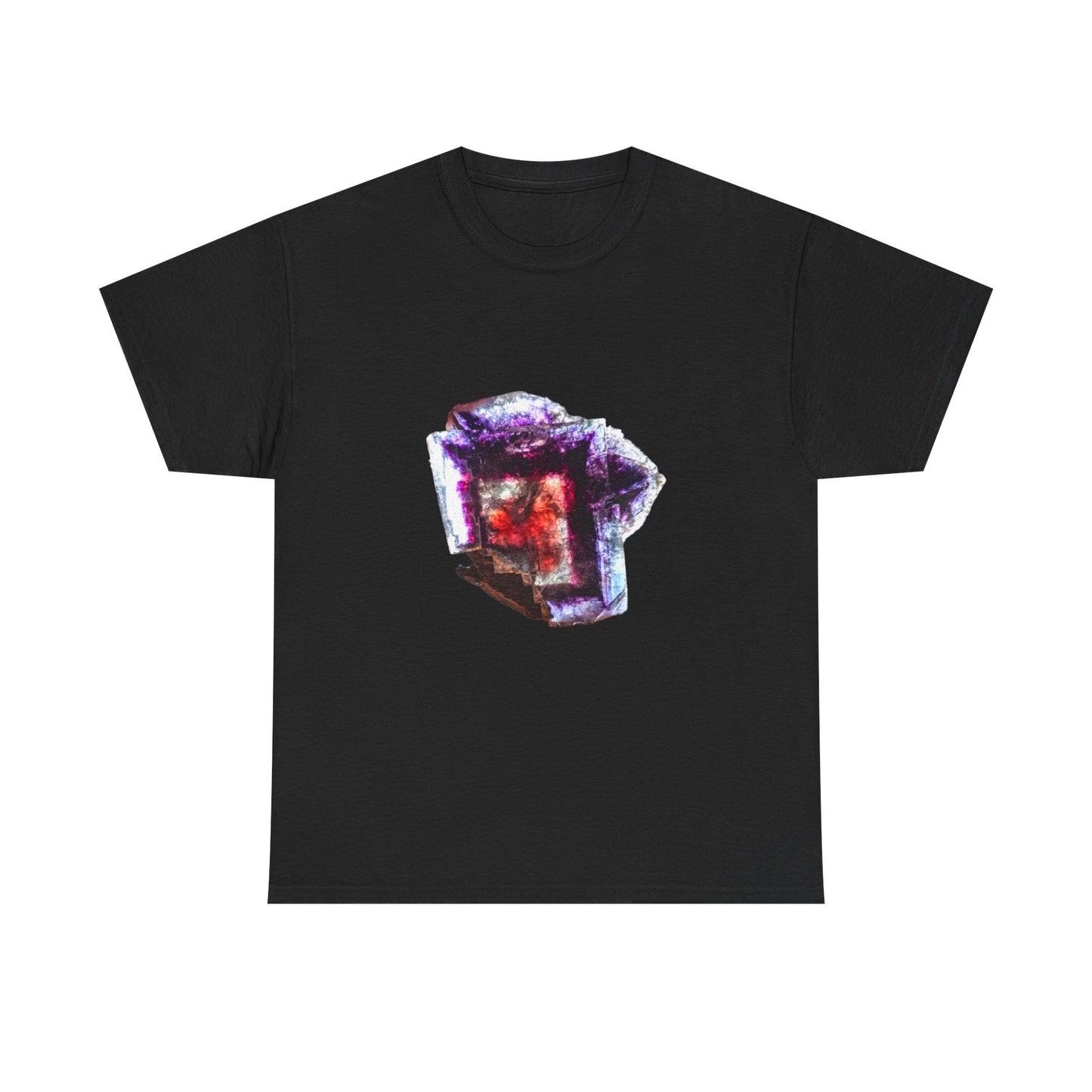 Artistic Unisex Cotton Tee, Trendy Graphic Tee, Casual Wear, Everyday Comfort Tee, Yindu Fluorite
