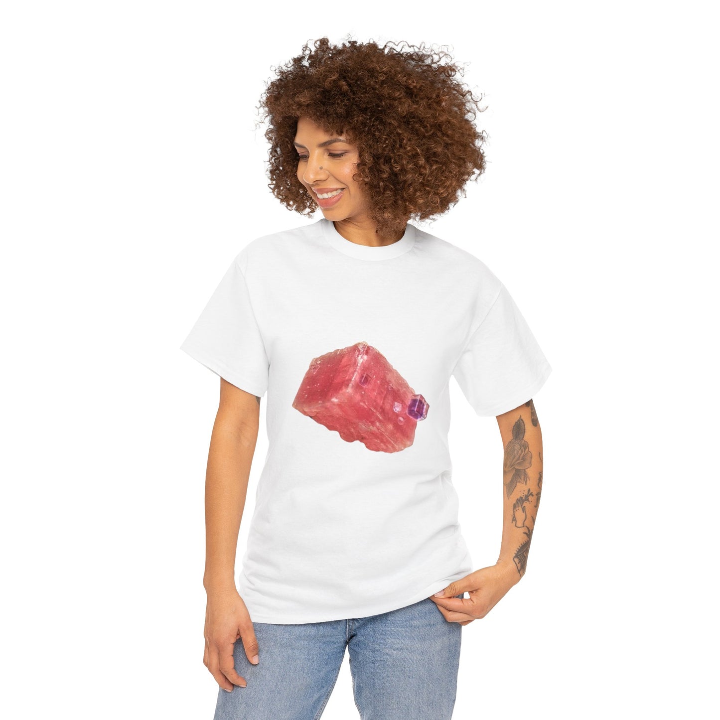 Artistic Unisex Cotton Tee, Trendy Graphic Tee, Casual Wear, Everyday Comfort Tee, Rhodochrosite