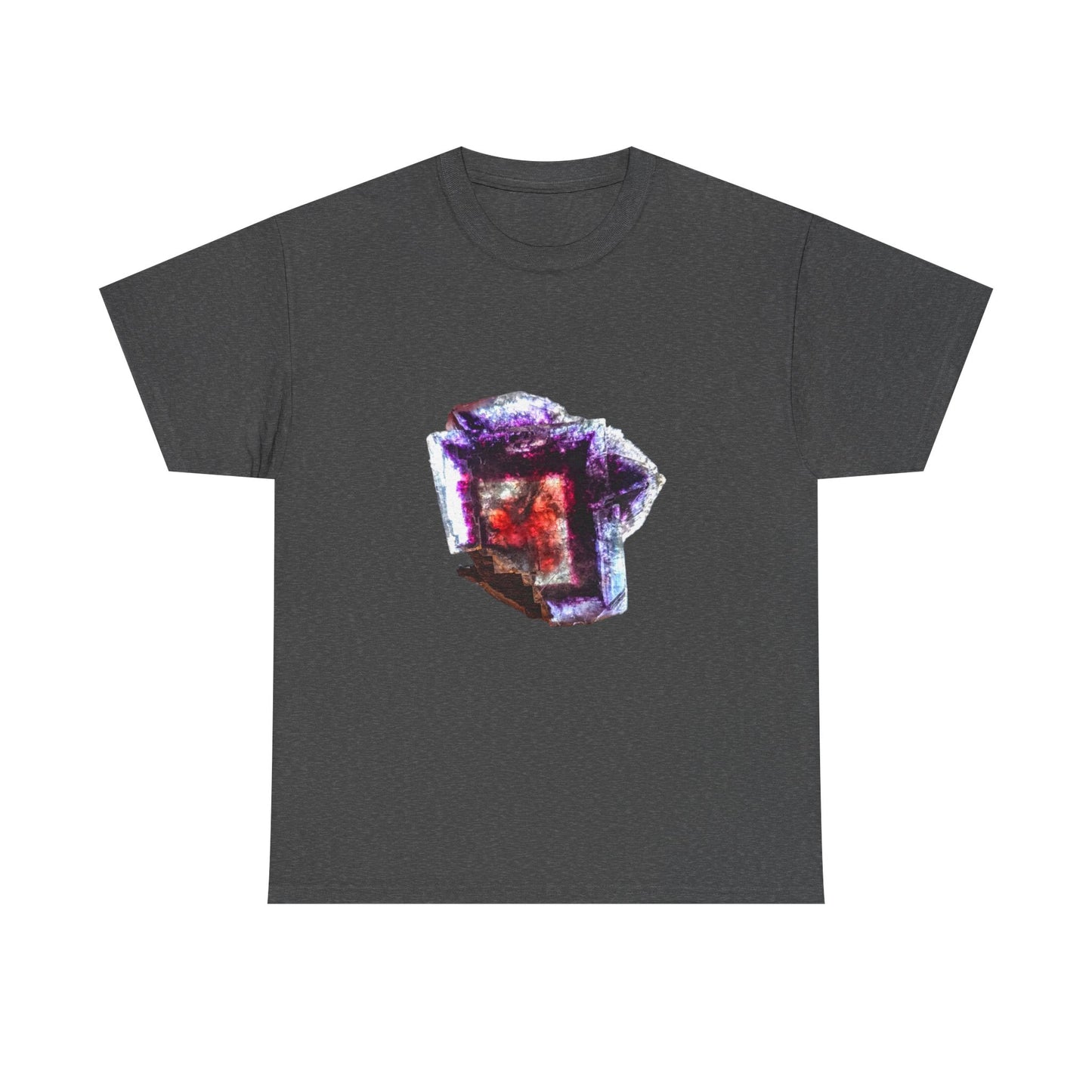 Artistic Unisex Cotton Tee, Trendy Graphic Tee, Casual Wear, Everyday Comfort Tee, Yindu Fluorite