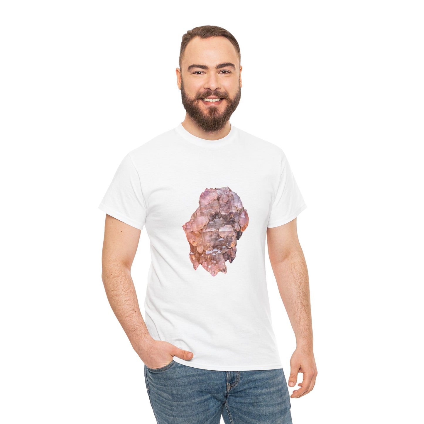 Artistic Unisex Cotton Tee, Trendy Graphic Tee, Casual Wear, Everyday Comfort Tee, Amethyst