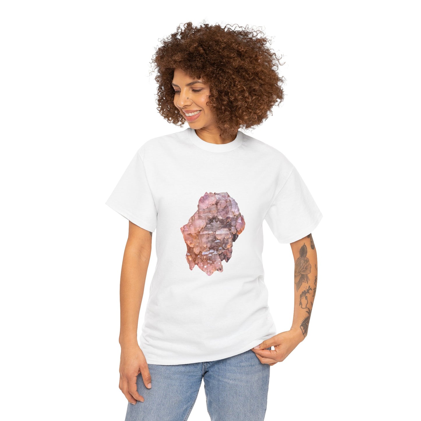 Artistic Unisex Cotton Tee, Trendy Graphic Tee, Casual Wear, Everyday Comfort Tee, Amethyst