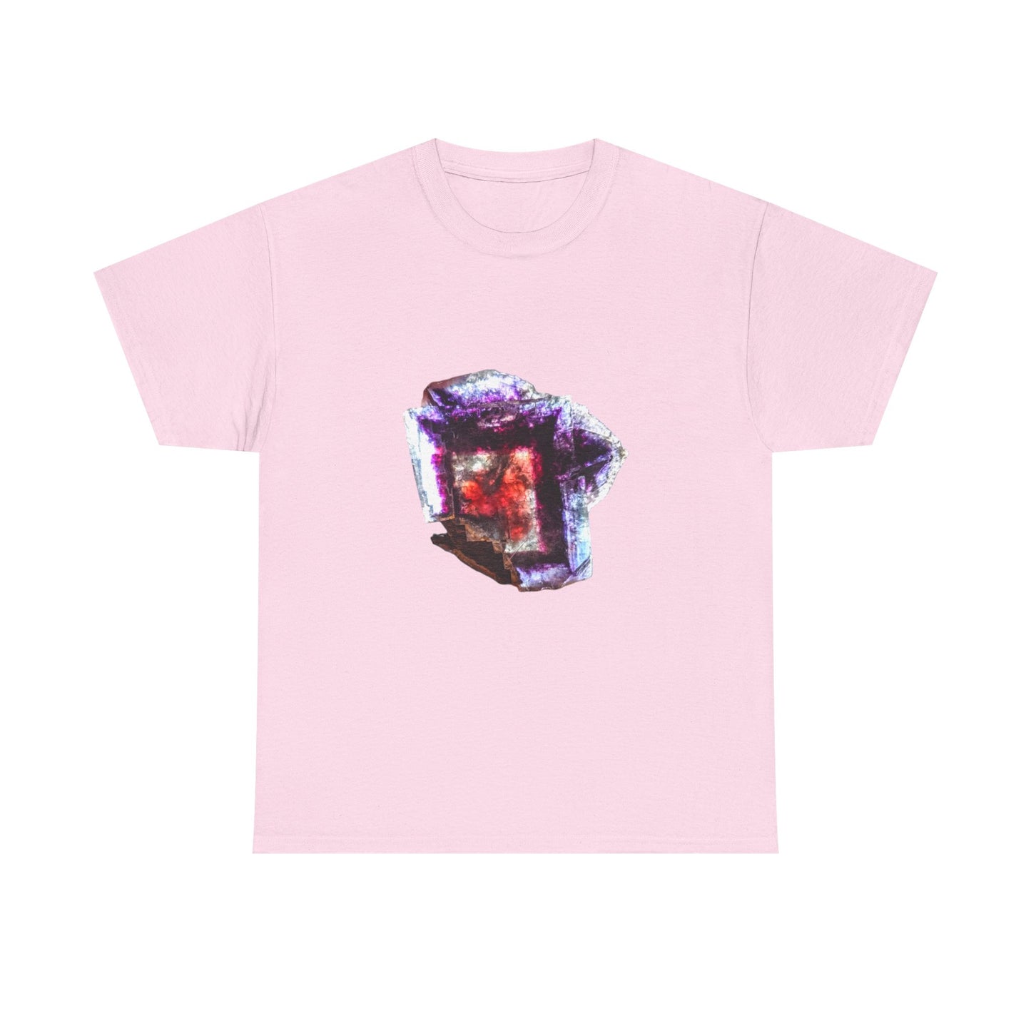 Artistic Unisex Cotton Tee, Trendy Graphic Tee, Casual Wear, Everyday Comfort Tee, Yindu Fluorite