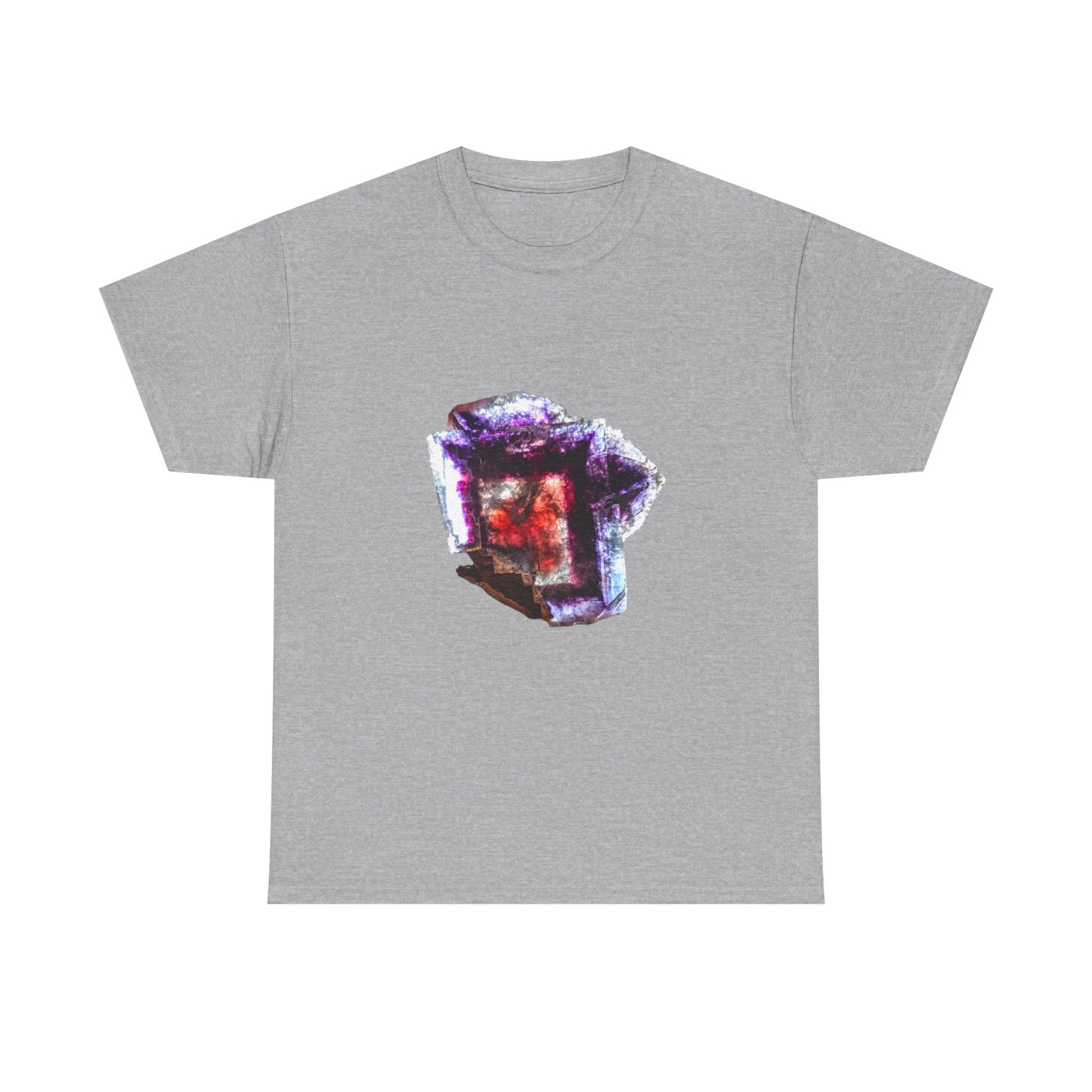 Artistic Unisex Cotton Tee, Trendy Graphic Tee, Casual Wear, Everyday Comfort Tee, Yindu Fluorite