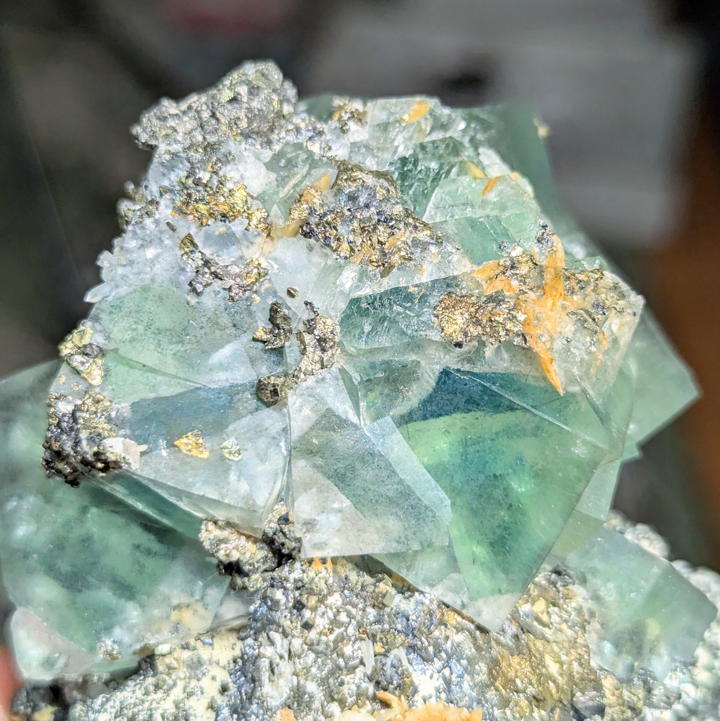 Yaogangxian Teal Fluorite on Matrix
