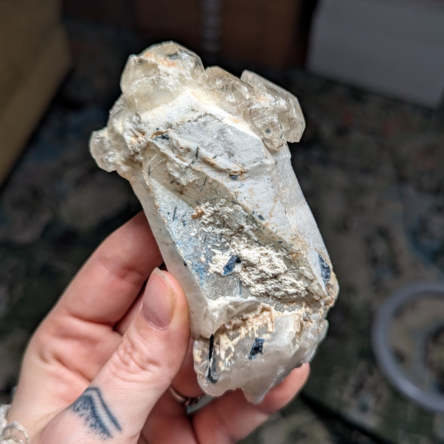 Quartz Scepter w. Blue Tourmaline