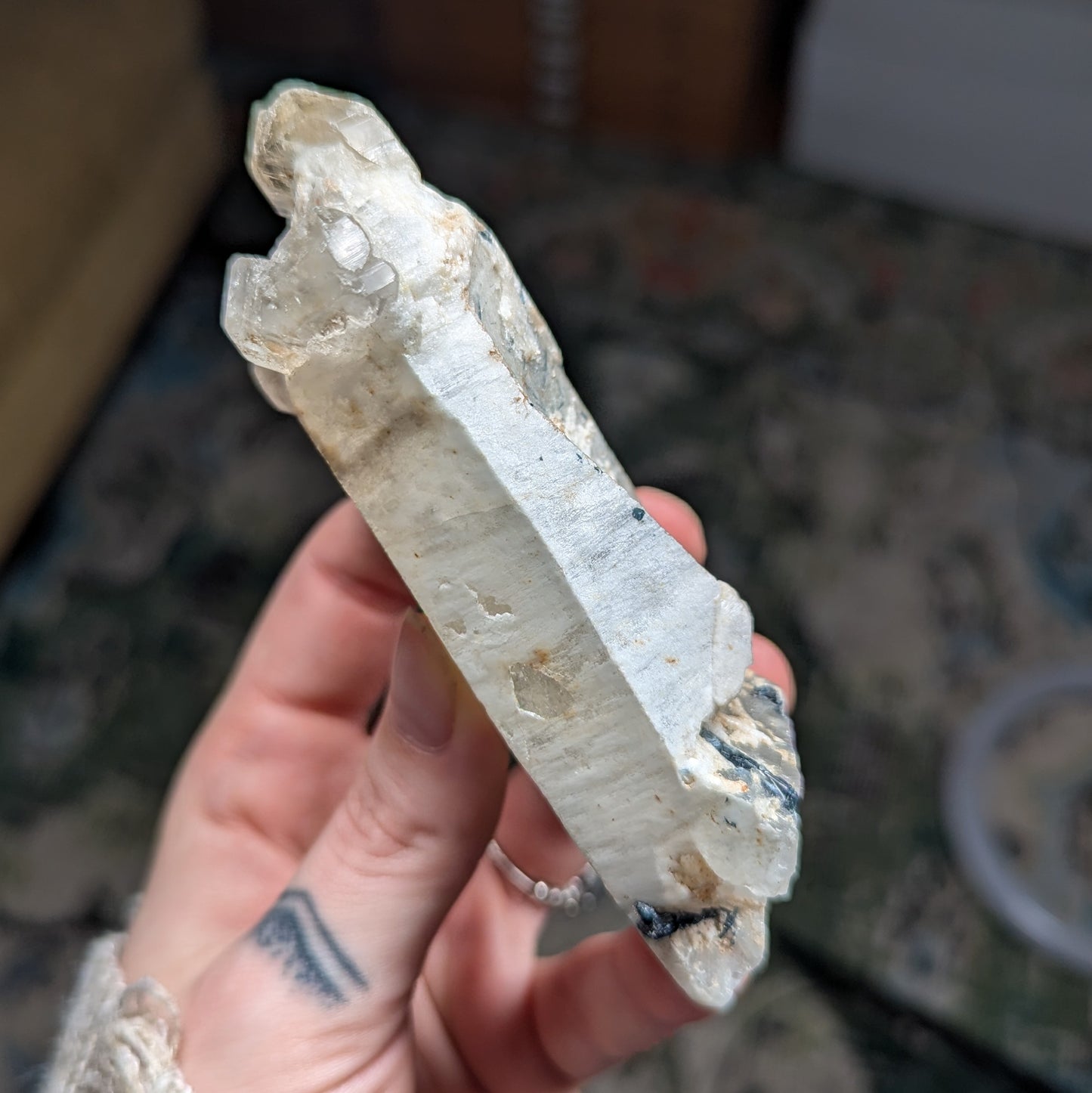 Quartz Scepter w. Blue Tourmaline