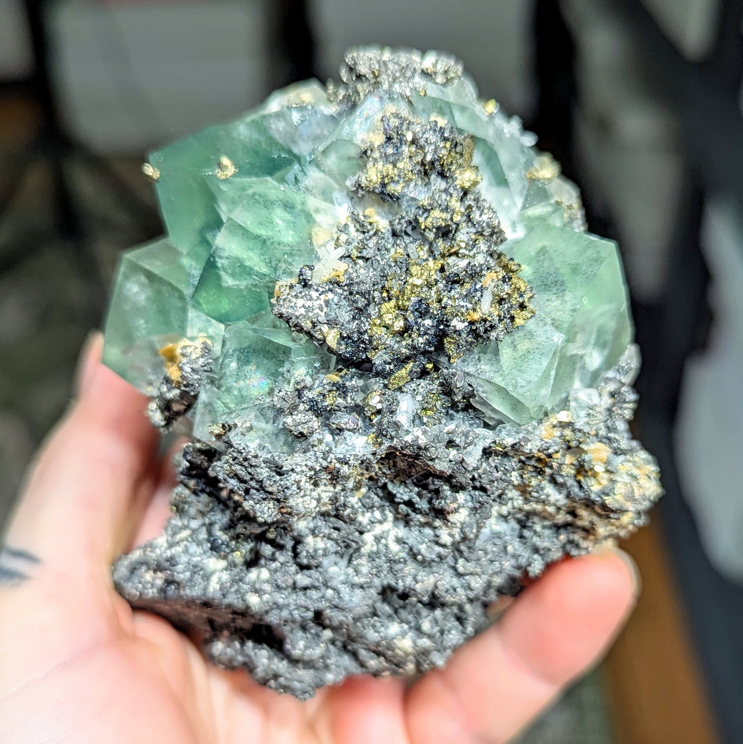 Yaogangxian Teal Fluorite on Matrix
