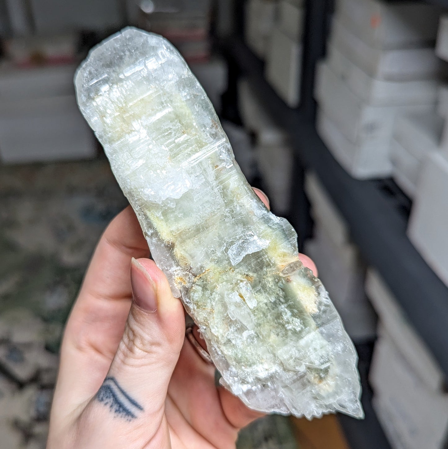 Tabular Chlorite and Sulphur Included Quartz
