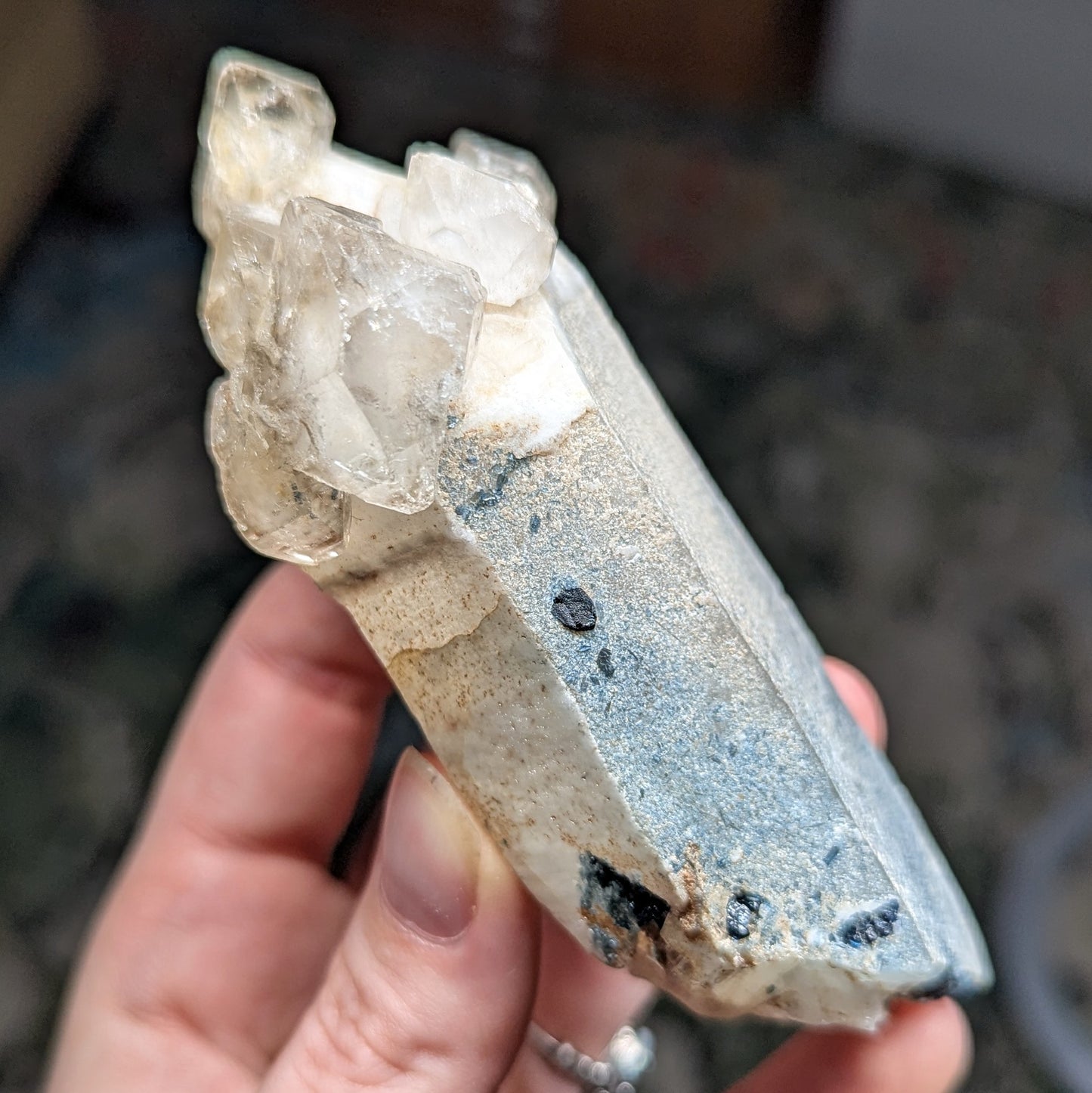 Quartz Scepter w. Blue Tourmaline