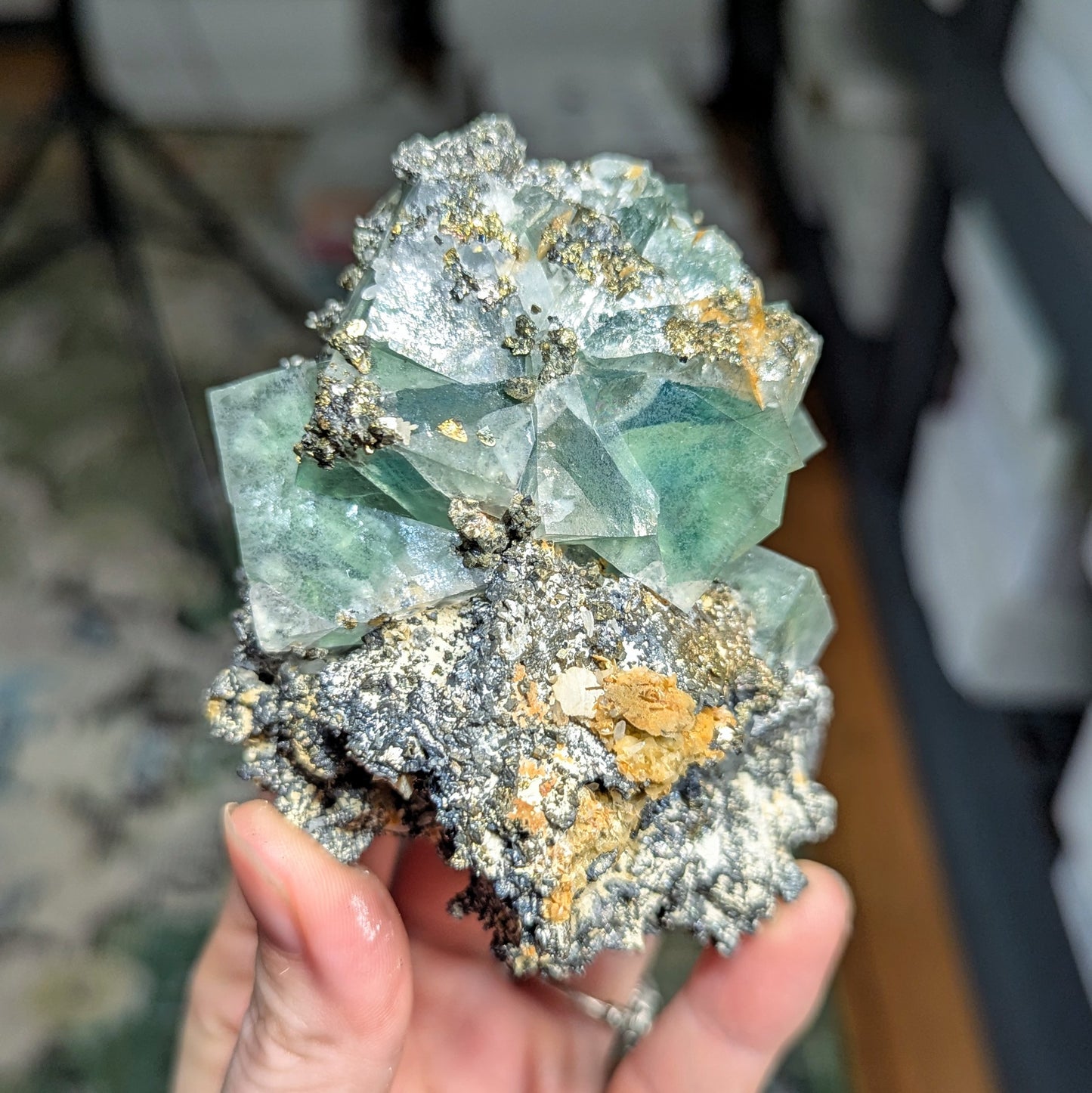 Yaogangxian Teal Fluorite on Matrix