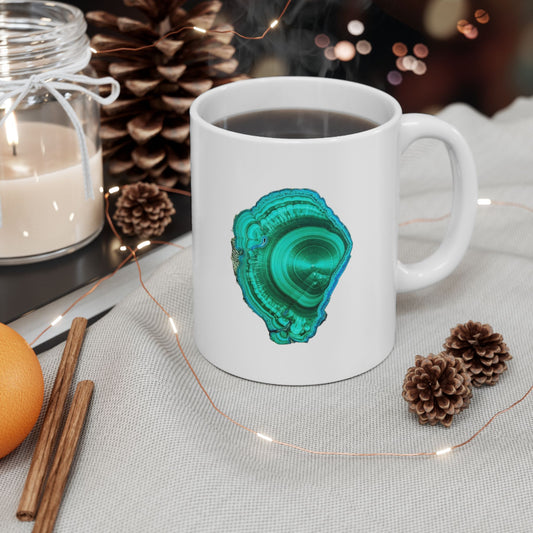 Vibrant Ceramic Coffee Mug, Artistic Drinkware, Colorful Mug, Unique Gift for Coffee Lovers, Home Decor, Malachite