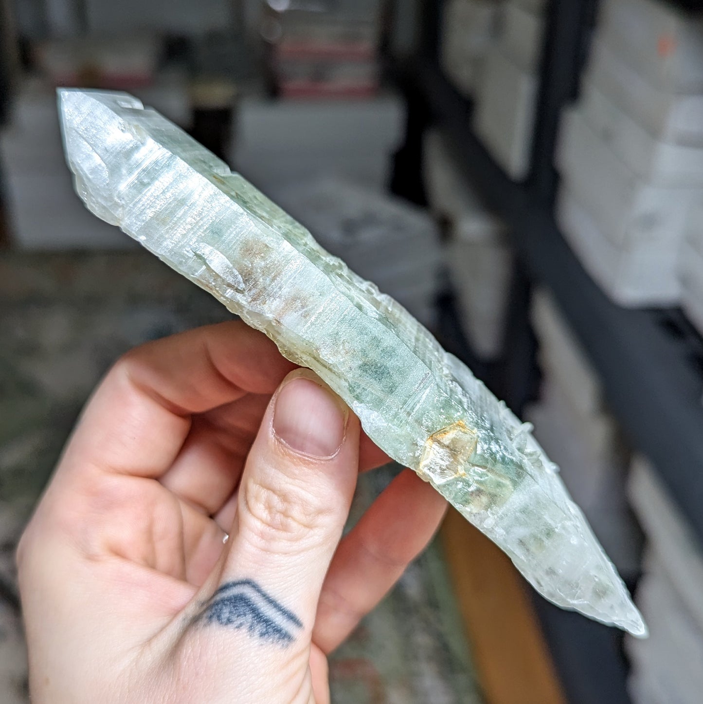 Tabular Chlorite and Sulphur Included Quartz