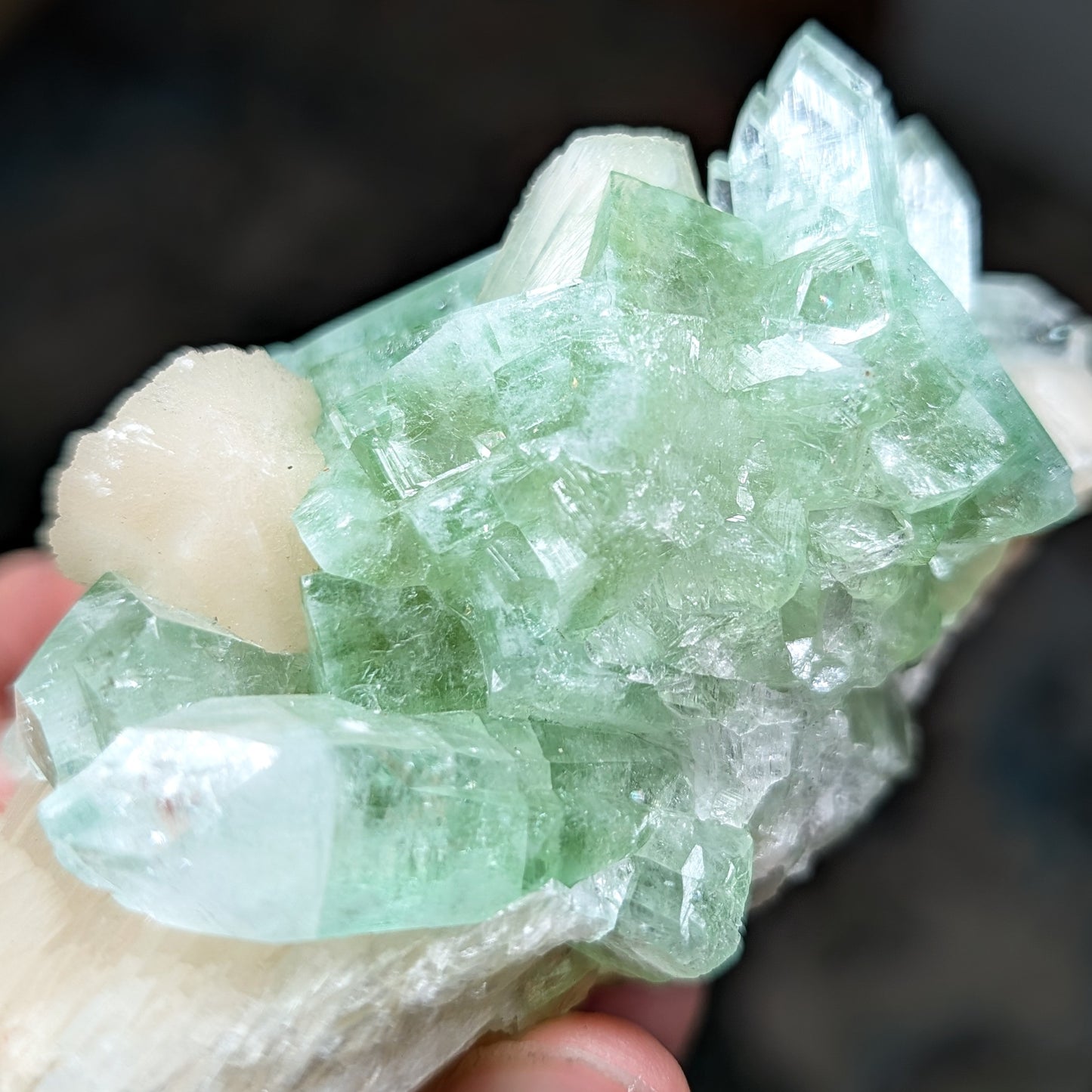 Green Apophyllite and Stilbite